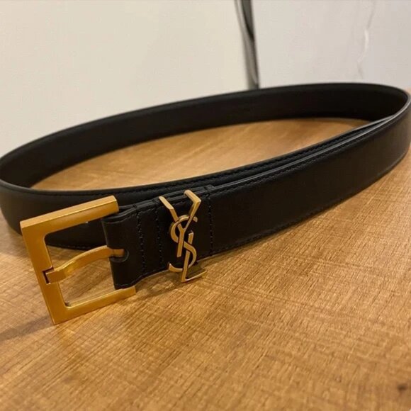 YSL Logo Belt in Black - Picture 2 of 6